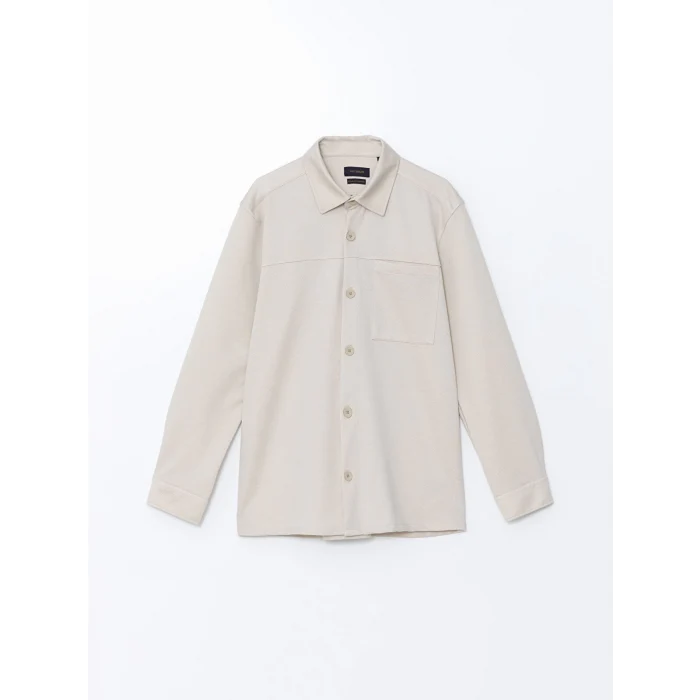 SOUTHBLUE Bej Regular Fit Uzun Kollu Erkek Gömlek Ceket