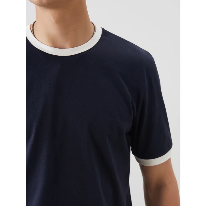 XSIDE Lacivert Bisiklet Yaka Penye Erkek Tişört