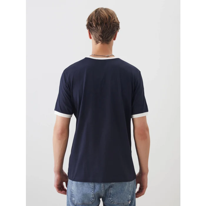 XSIDE Lacivert Bisiklet Yaka Penye Erkek Tişört