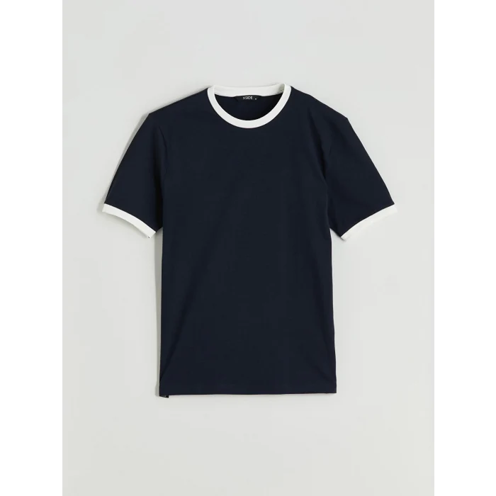 XSIDE Lacivert Bisiklet Yaka Penye Erkek Tişört