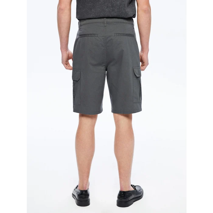 XSIDE Antrasit Standart Kalıp Gabardin Erkek Kargo Şort