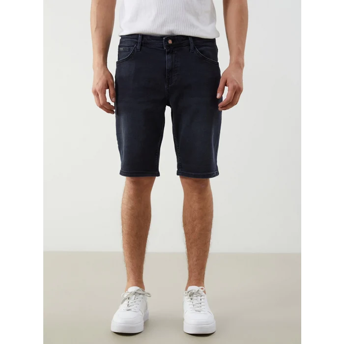 LCW Jeans Siyah Standart Kalıp Erkek Jean Şort