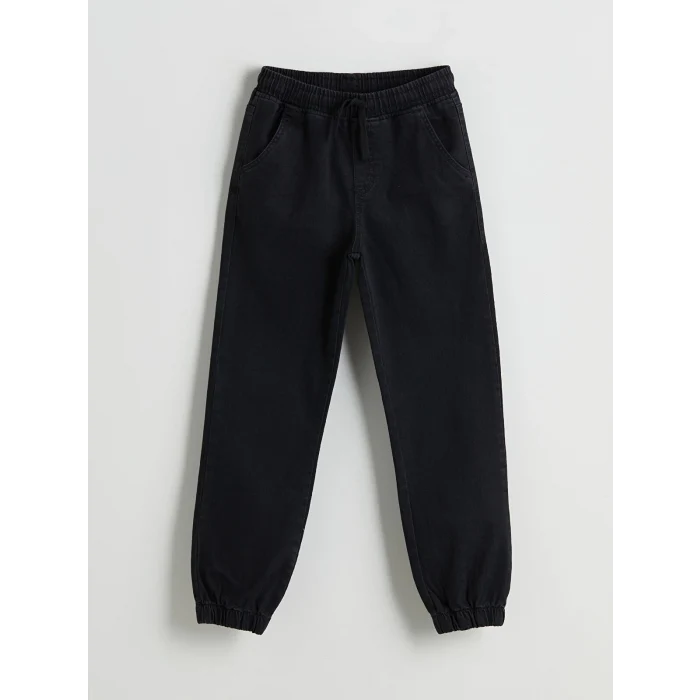 LCW Kids Siyah Beli Lastikli Erkek Çocuk Jean Pantolon