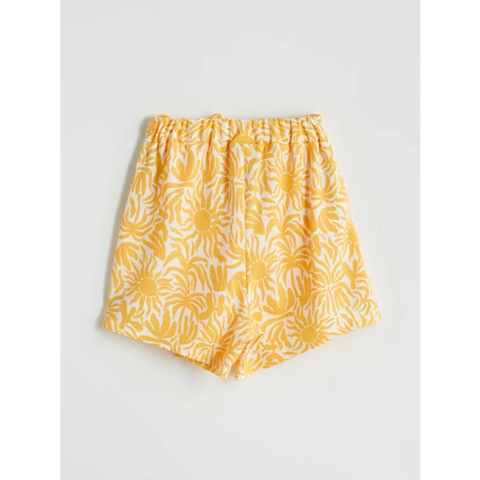 LCW Kids Ekru Bisiklet Yaka Kız Çocuk Tişört ve Şort Etek