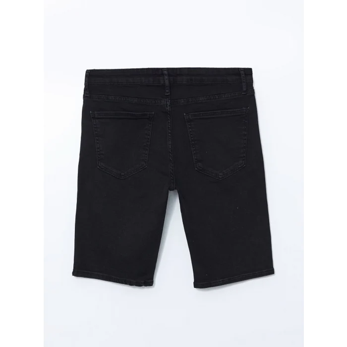 LCW Jeans Siyah Slim Fit Erkek Jean Şort