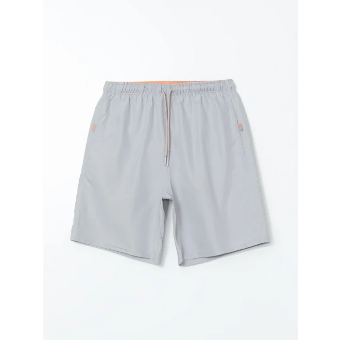 LCWAIKIKI Classic Gri Diz Hizası Boy Basic Erkek Deniz Şortu