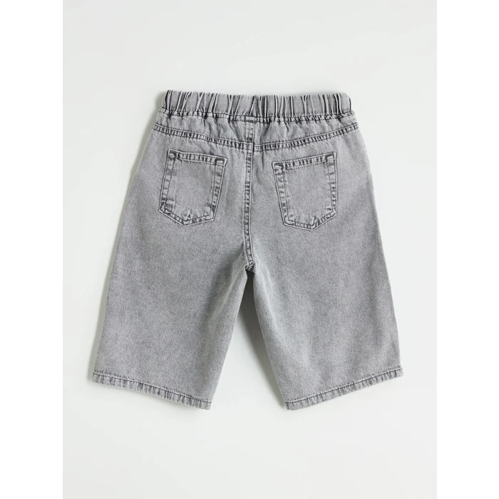 LCW Kids Gri Beli Lastikli Erkek Çocuk Jean Şort