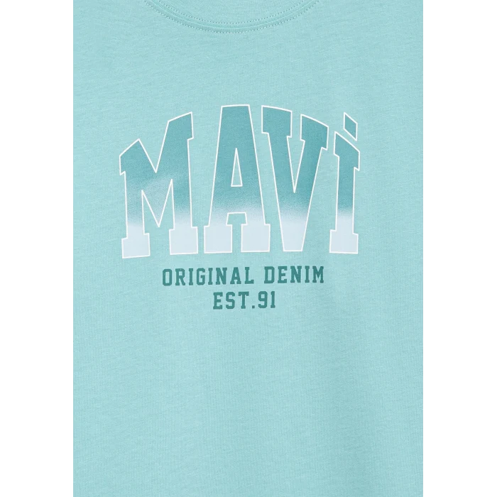 Mavi 7610386-71748 Mavi Logo Baskılı Yeşil Tişört