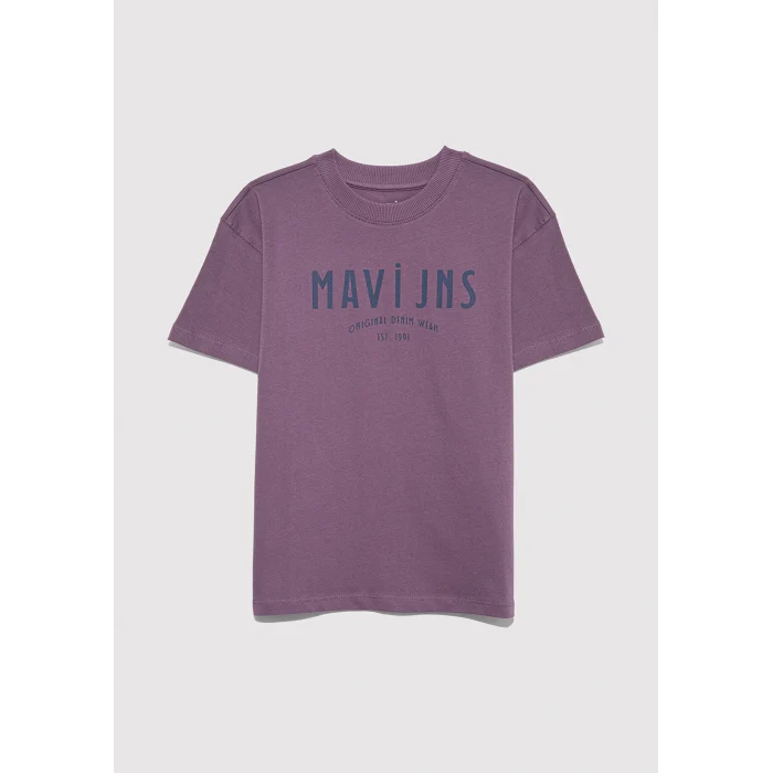 Mavi 6610396-70656 Mavi Jns Baskılı Mor Tişört