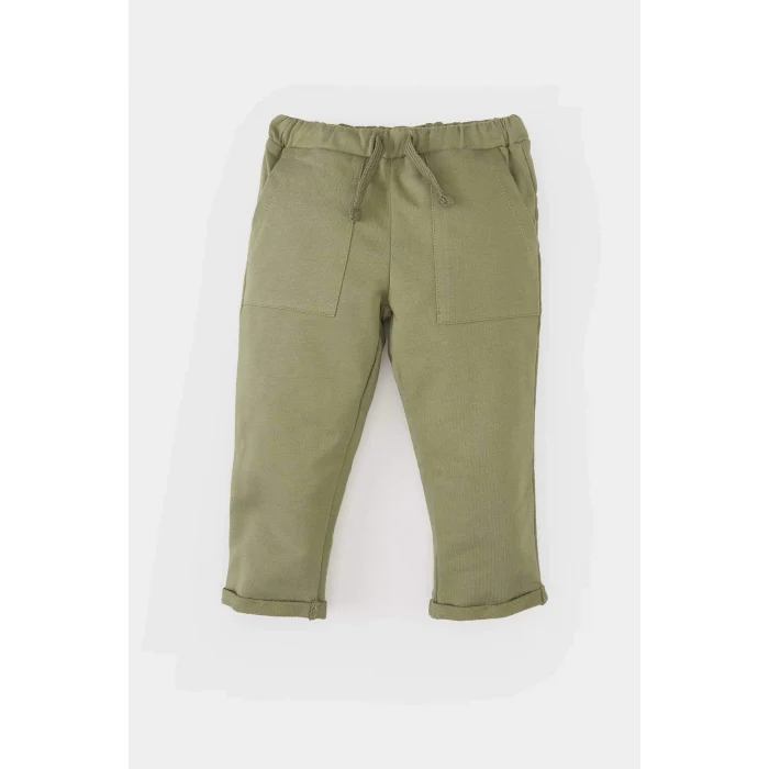 Defacto B9266 Ekru Erkek Bebek 2li Takım Renk Bloklu Sweatshirt Eşofman Altı