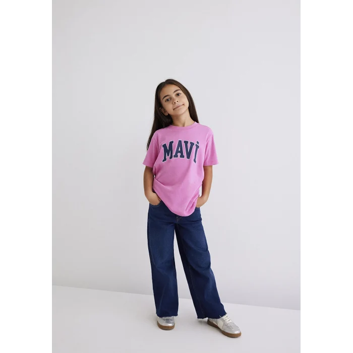 Mavi 7610109-71033 Mavi Logo Baskılı Pembe Tişört