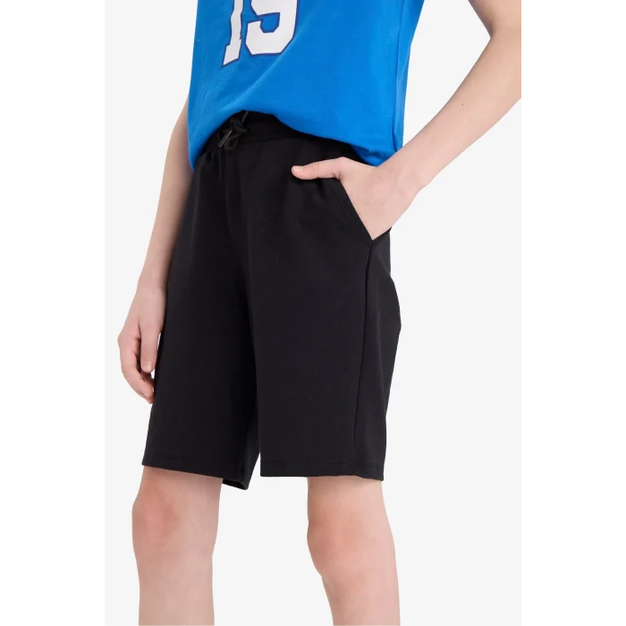 Defacto E8825 Mavi Erkek Çocuk 2li Takım Baskılı Atlet Beli Lastikli Şort