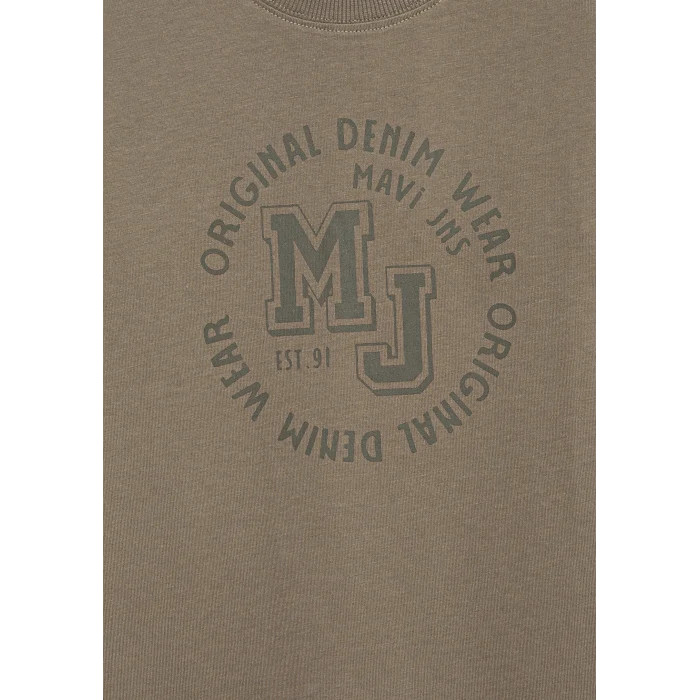 Mavi 6610395-86961 MJ Logo Baskılı Haki Tişört