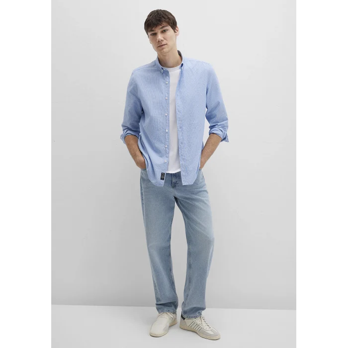 Mavi 0211710-90934 Çizgili Mavi Gömlek