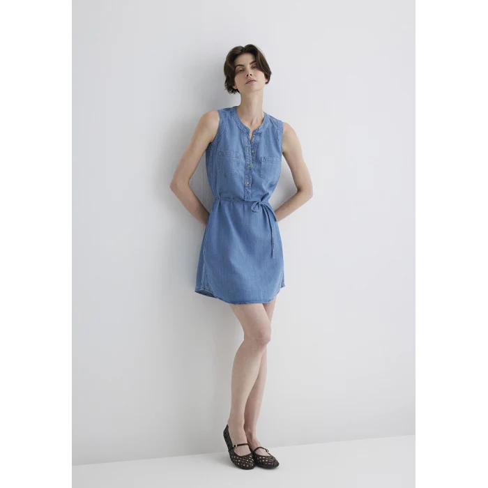 Mavi 130317-89756 Suzy Gold Klasik Açık Mavi Jean Elbise