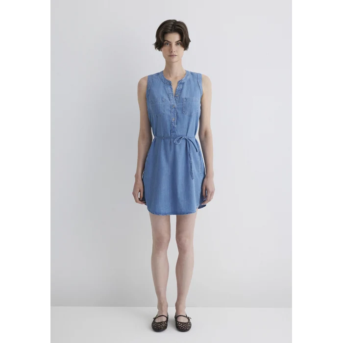 Mavi 130317-89756 Suzy Gold Klasik Açık Mavi Jean Elbise