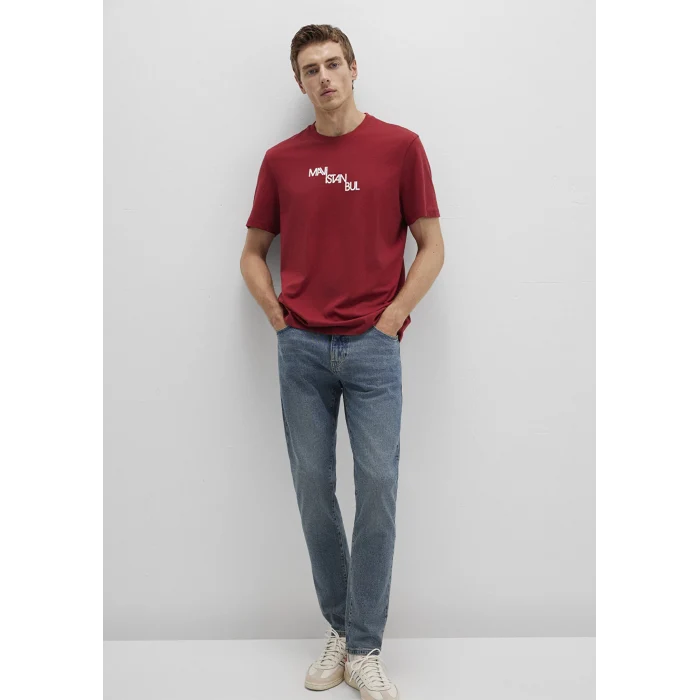 Mavi 0612274-89065 Mavi İstanbul Baskılı Kırmızı Tişört