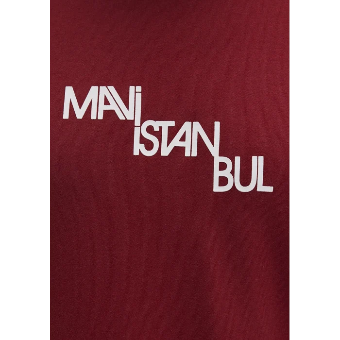 Mavi 0612274-89065 Mavi İstanbul Baskılı Kırmızı Tişört