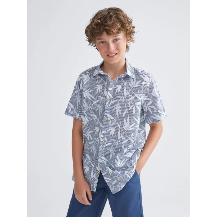 LCW Kids Mavi Kısa Kollu Erkek Çocuk Gömlek ve Şort