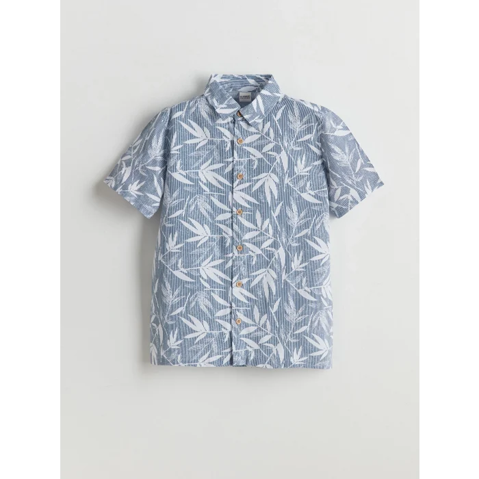 LCW Kids Mavi Kısa Kollu Erkek Çocuk Gömlek ve Şort