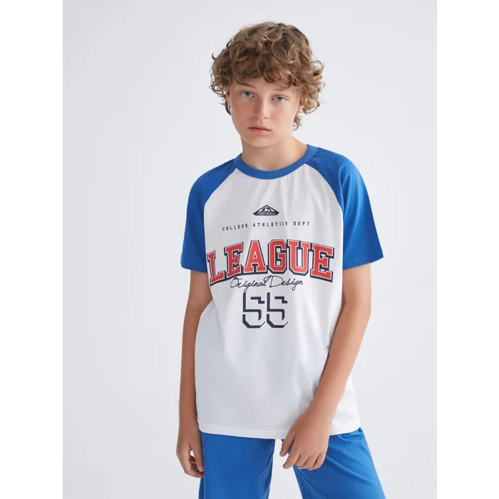 LCW Kids Beyaz Bisiklet Yaka Erkek Çocuk Tişört ve Şort