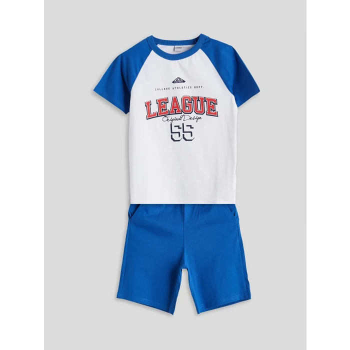 LCW Kids Beyaz Bisiklet Yaka Erkek Çocuk Tişört ve Şort