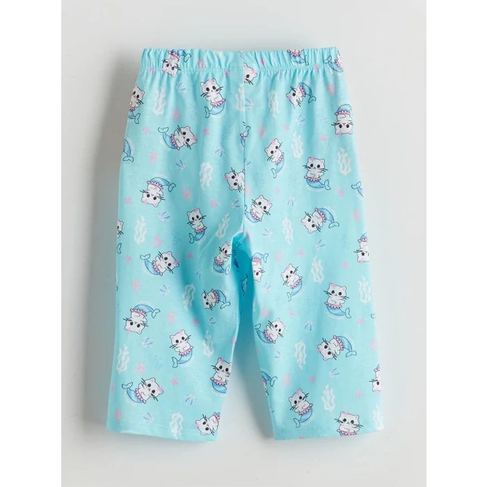 LCW Kids Pembe Baskılı Kız Çocuk Şortlu Pijama Takımı
