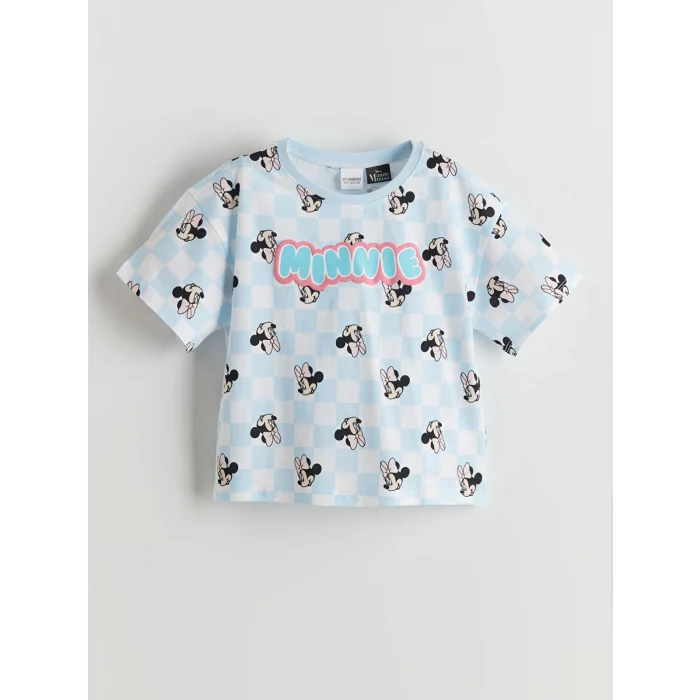 LCW Kids Beyaz Minnie Mouse Baskılı Kız Çocuk Şortlu Pijama Takım