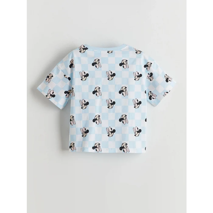 LCW Kids Beyaz Minnie Mouse Baskılı Kız Çocuk Şortlu Pijama Takım