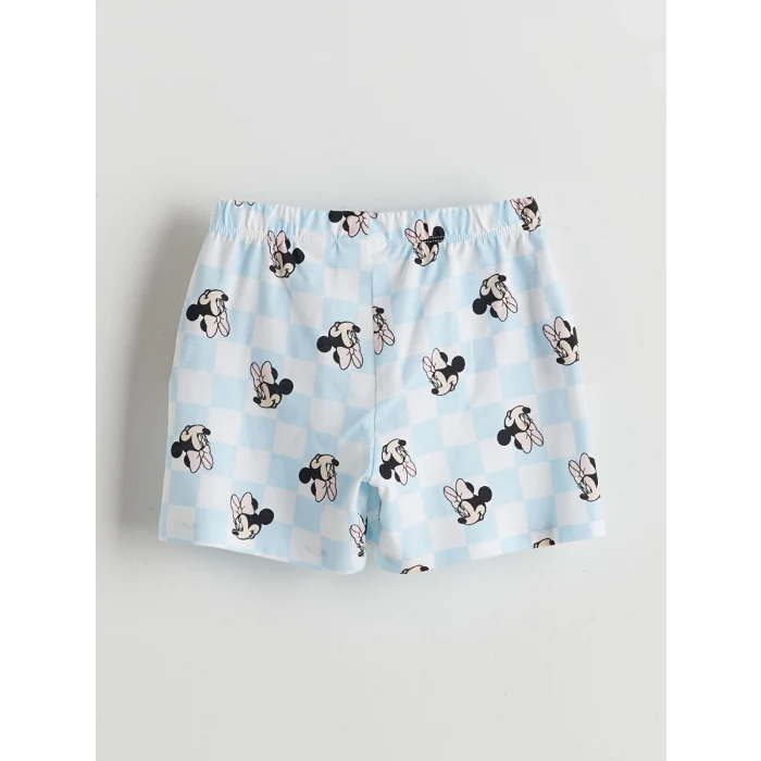 LCW Kids Beyaz Minnie Mouse Baskılı Kız Çocuk Şortlu Pijama Takım