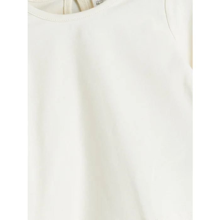 LCW baby Pembe Bisiklet Yaka Kadife Kız Bebek Bluz ve Salopet 2li