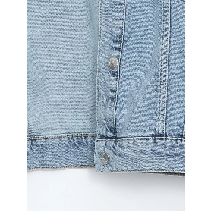 LCW Vision Indigo Kapüşonlu Oversize Kadın Jean Ceket