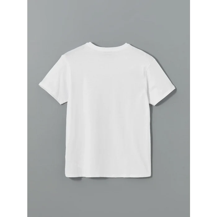 LCW Vision Beyaz Bisiklet Yaka Paris Baskılı Kadın Tişört