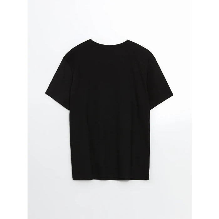 LCW Vision Siyah Bisiklet Yaka Paris Baskılı Kadın Tişört