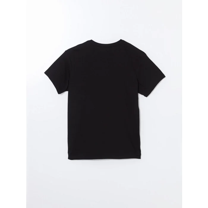 LCW Vision Siyah Bisiklet Yaka Baskılı Kadın Tişört