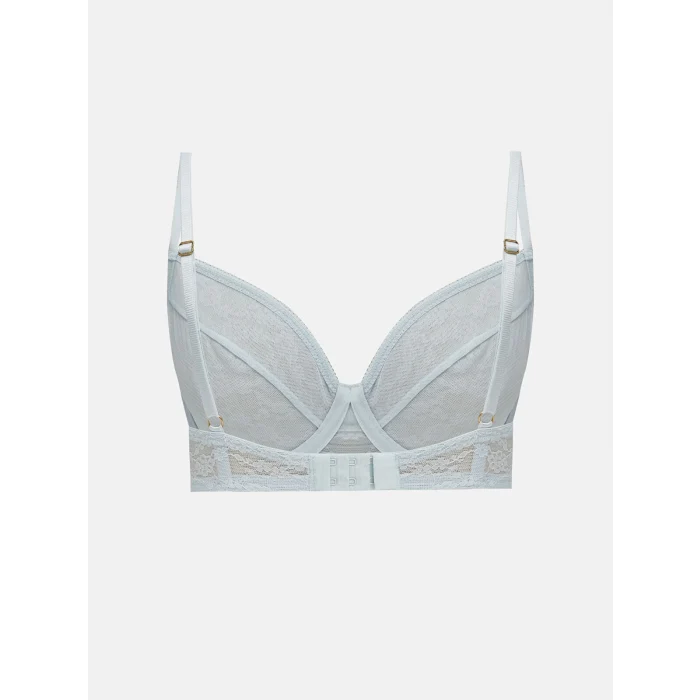 LCW DREAM Mavi Balenli Dolgusuz Dantelli Tişört Sütyen