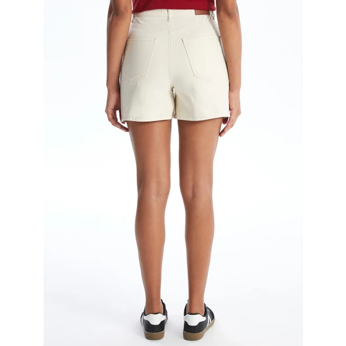 XSIDE Bej Yüksek Bel Standart Fit Kadın Jean Şort