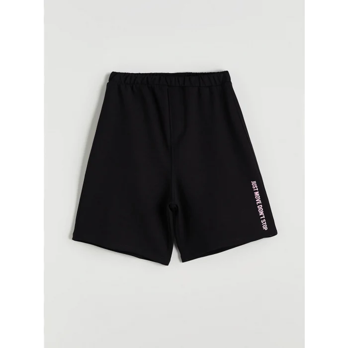 LCW Kids Siyah Beli Lastikli Kız Çocuk Şort