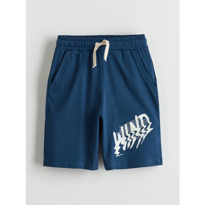 LCW Kids Indigo Beli Lastikli Erkek Çocuk Şort