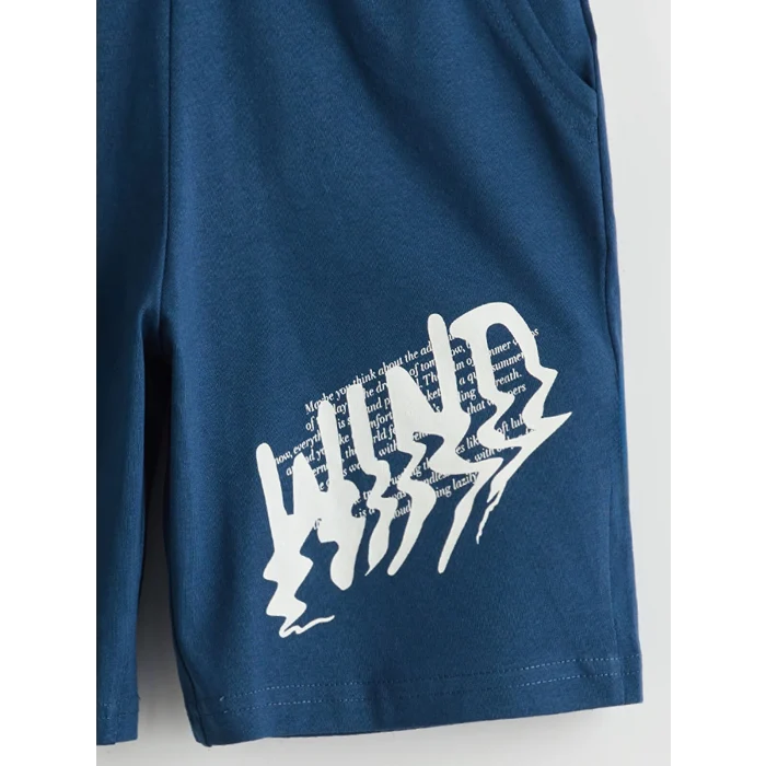 LCW Kids Indigo Beli Lastikli Erkek Çocuk Şort