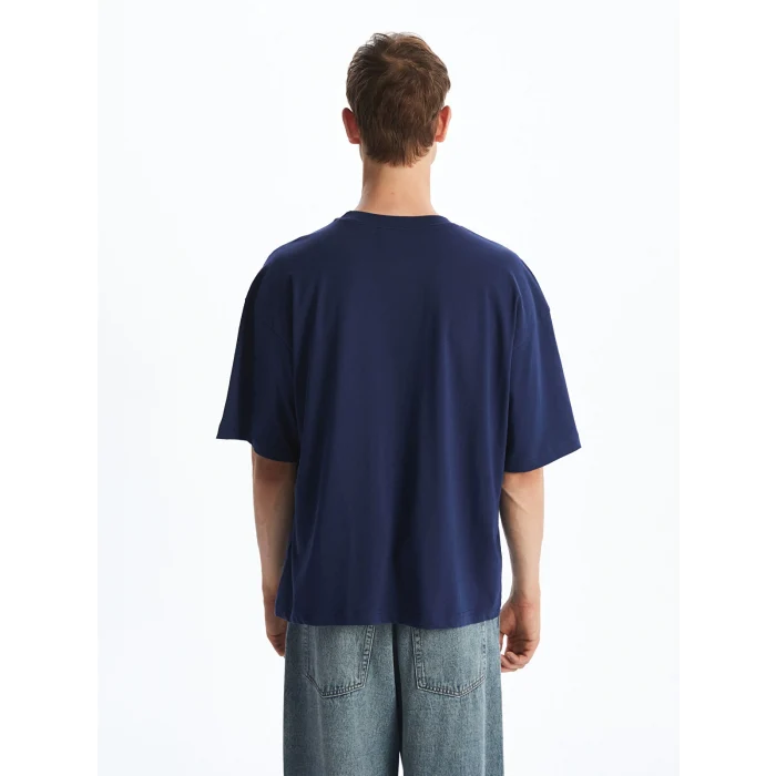 XSIDE Lacivert Bisiklet Yaka New York Baskılı Erkek Tişört