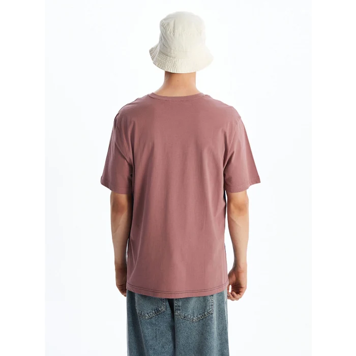 XSIDE Pembe Bisiklet Yaka Renk Bloklu Penye Erkek Tişört