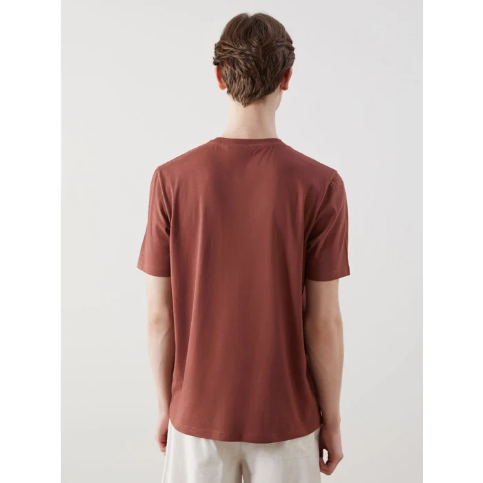 XSIDE Pembe Bisiklet Yaka Milano Baskılı Penye Erkek Tişört