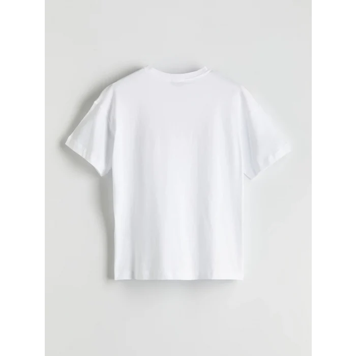 LCW Vision Beyaz Cannes Baskılı Oversize Kadın Tişört