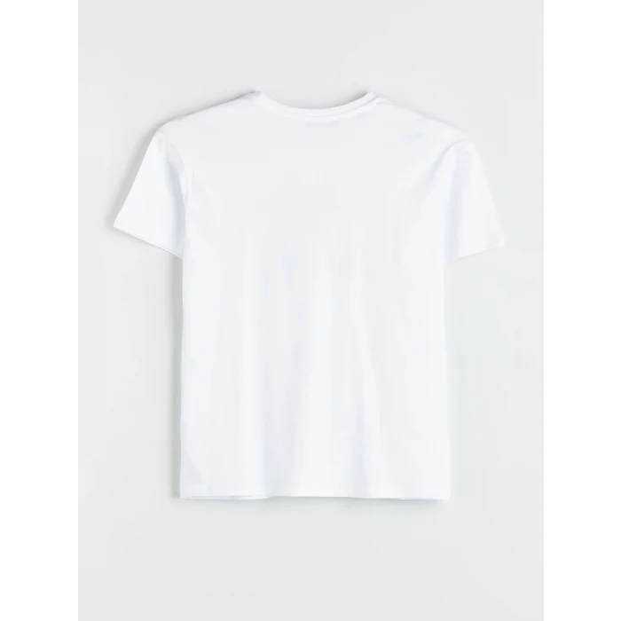 XSIDE Beyaz Bisiklet Yaka New York Baskılı Kadın Tişört