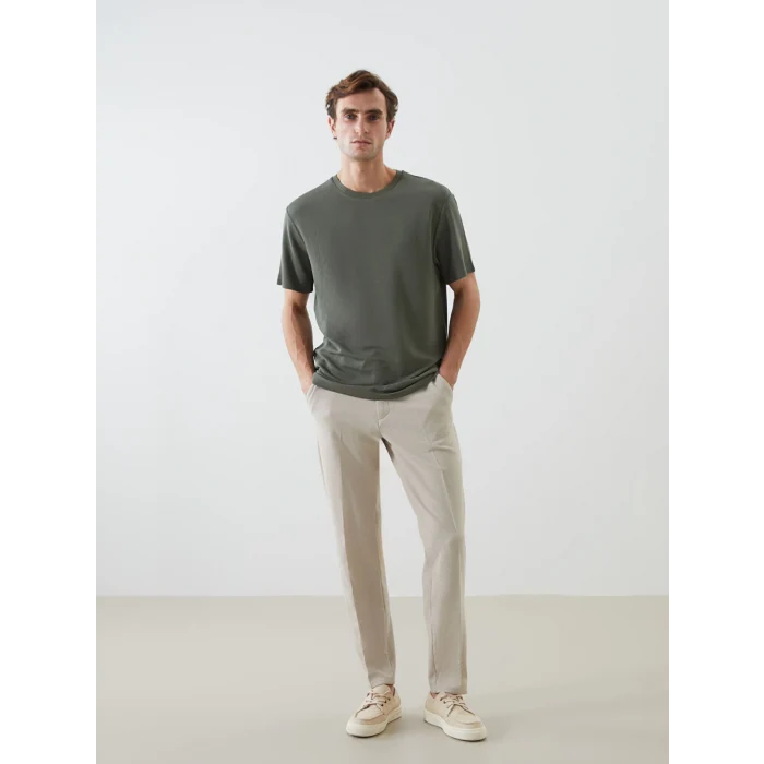 LCW Vision Yeşil Bisiklet Yaka Kısa Kollu Erkek Tişört