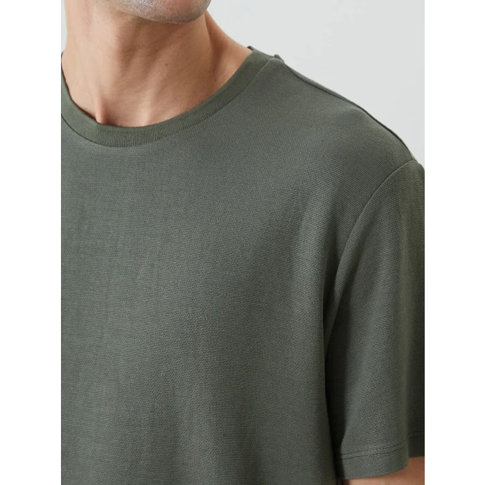 LCW Vision Yeşil Bisiklet Yaka Kısa Kollu Erkek Tişört