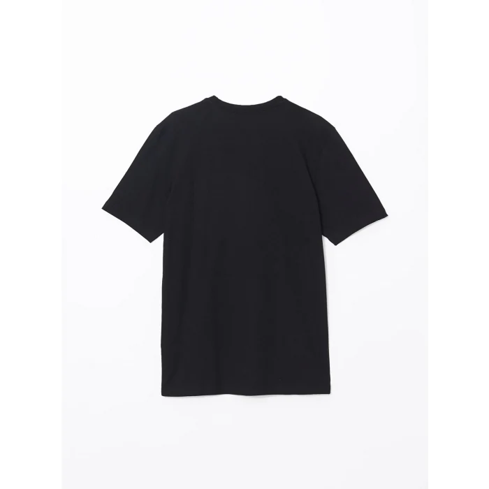 LCWAIKIKI Classic Siyah Bisiklet Yaka Kısa Kollu Baskılı Penye Erkek Tişört