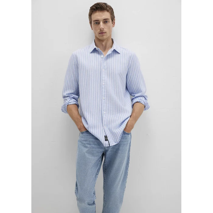 Mavi 0211693-90912 Çizgili Mavi Gömlek