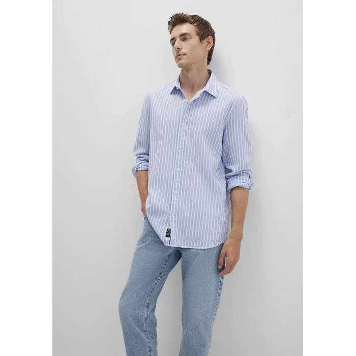Mavi 0211693-90912 Çizgili Mavi Gömlek